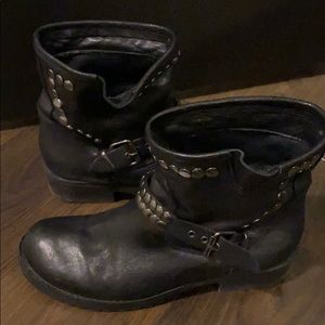Black Moto Boots with Studs